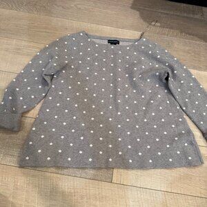CYNTHIA ROWLEY WOMENS GRAY POLKA DOT SWEATER MEDIUM